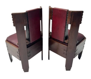 Two Art Deco Amsterdamse School Side Chairs Eibink & Snellebrand Style, 1920s